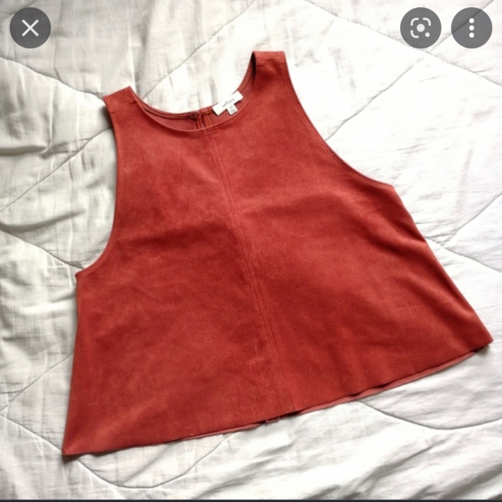 Aritzia Wilfred Vegan Suede Octave Tank in Rust